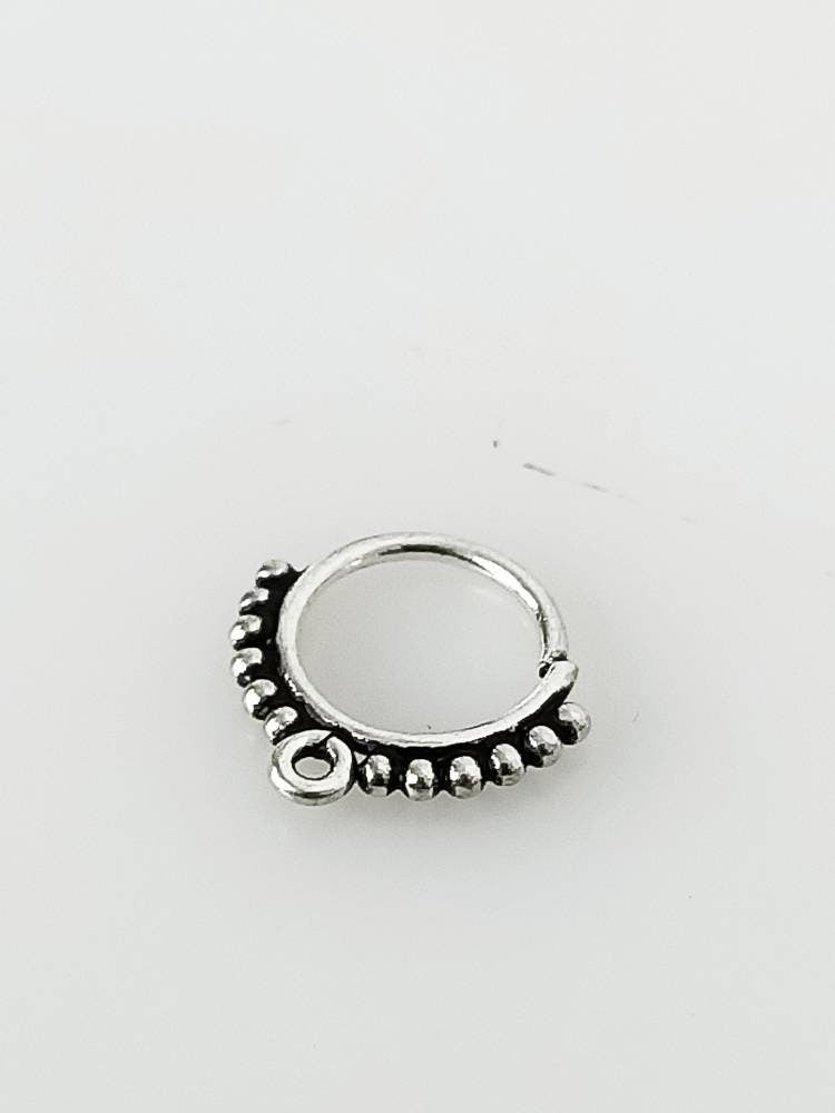SOLID 925 OXIDIZED Sterling SILVER Boho Style Beads Septum Ring - 0.8 Mm Girth, Oxidized Sterling Silver Nose Piercing Ring Gift, Australia, Zorbajewellers