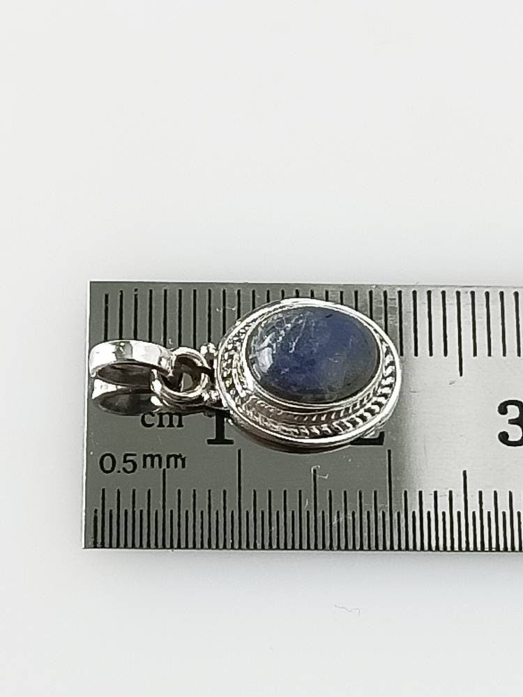 Genuine Labradorite Gemstone SOLID 925 SILVER Simple Oval Pendant, Labradorite Silver Pendant, Gray Green Blue Gemstone Pendant, Australia, Zorbajewellers