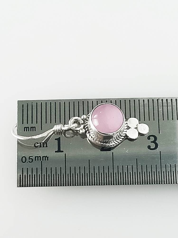 Genuine Pink Rose QURATZ Gems 925 SILVER Spring Flower Earrings, Pinks Gemstone Flower Earrings, Taurus Zodiac January birthstone, Australia, Zorbajewellers