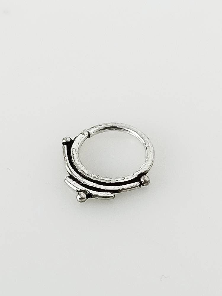 SOLID 925 SILVER Boho Style Septum Ring - 0.8 Mm Girth, Sterling Silver Nose Piercing Ring, Korean Asian Septum Piercing Gift, Australia, Zorbajewellers