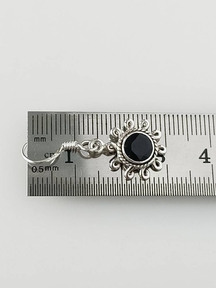 Genuine Black Onyx Gems  925 Oxidized Silver Spring Flower Earrings, Black Onyx Silver Earrings,  Leo Zodiac December Birthstone, Australia, Zorbajewellers