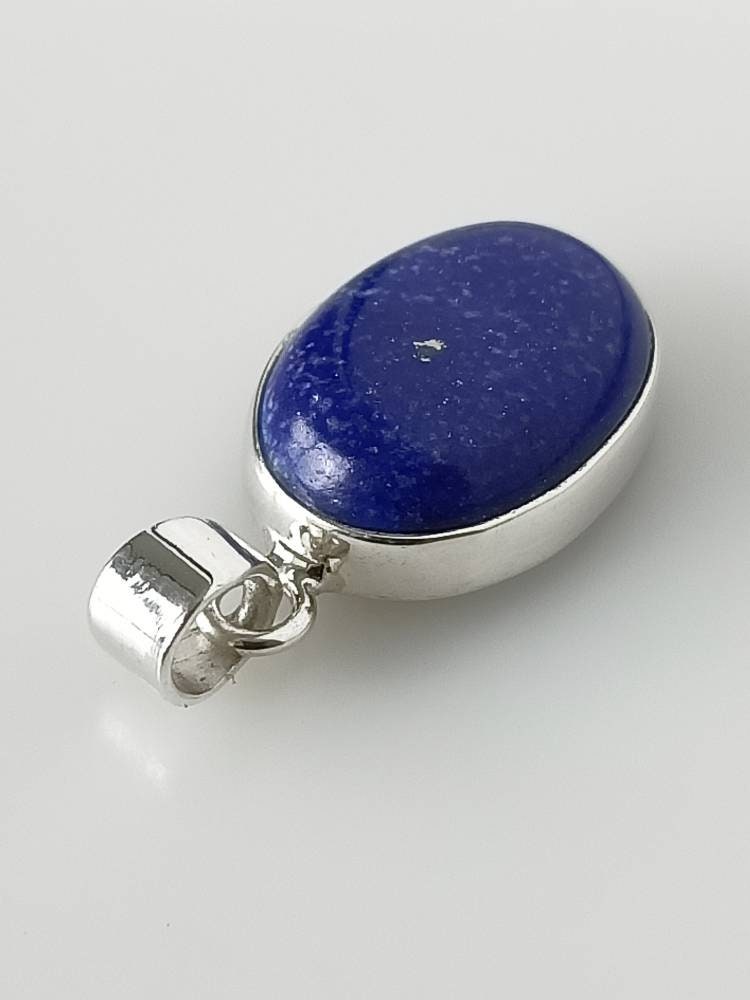 Genuine LAPIS LAZULI Solid 925 SILVER Simple Oval Pendant, Blue Gemstone Silver Pendant, Taurus, Libra, Sagittarius Zodiac gift, Australia, Zorbajewellers