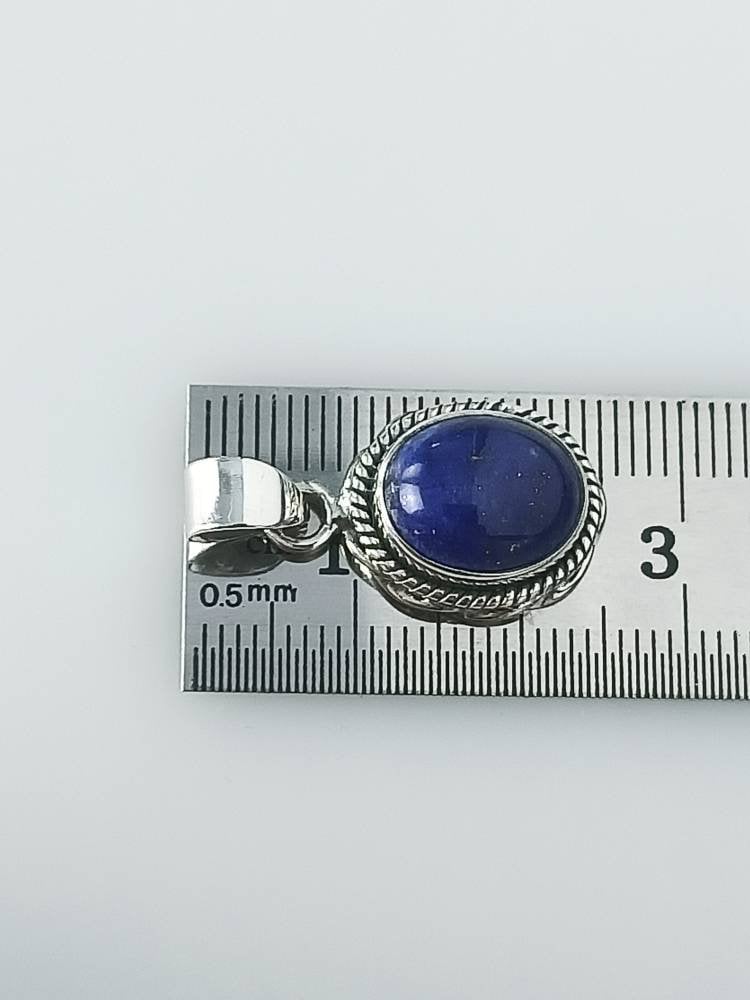 Natural LAPIS LAZULI Solid 925 Oxidized SILVER Bohemian Oval Pendant, Blue Gemstone Silver Pendant, Taurus, Sagittarius Zodiac, Australia, Zorbajewellers