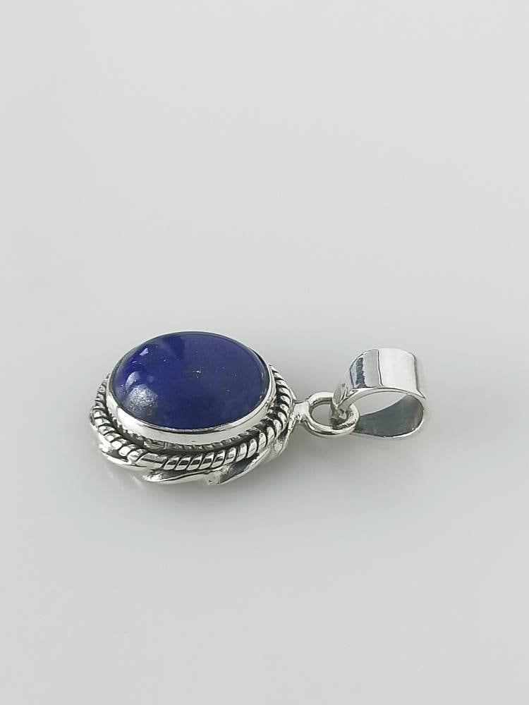 Natural LAPIS LAZULI Solid 925 Oxidized SILVER Bohemian Oval Pendant, Blue Gemstone Silver Pendant, Taurus, Sagittarius Zodiac, Australia, Zorbajewellers