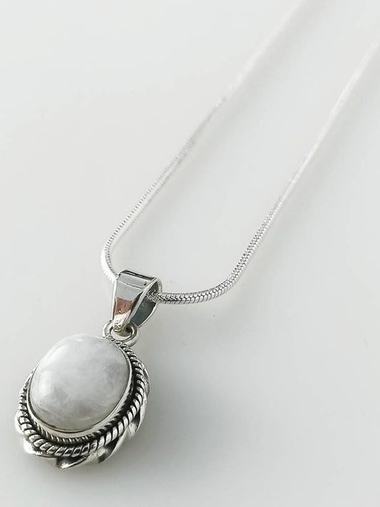 Oxidized bohemian oval moonstone pendant, White gemstone bohemian silver necklace pendant, Cancer Zodiac June Birthstone gift, Australia, Zorbajewellers