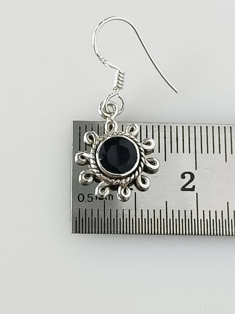 Genuine Black Onyx Gems  925 Oxidized Silver Spring Flower Earrings, Black Onyx Silver Earrings,  Leo Zodiac December Birthstone, Australia, Zorbajewellers