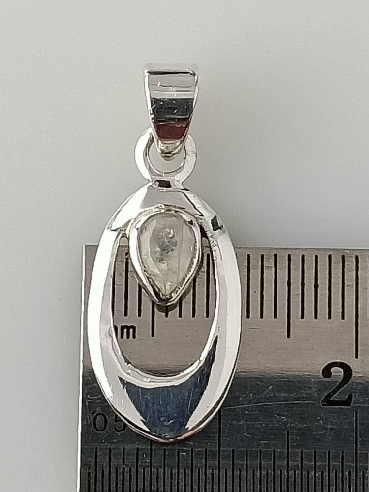 Genuine Pear Shape Moonstone Gem Solid 925 Sterling Silver Oval Pendant, Minimalist Oval Pendant, Cancer Zodiac June Birthstone, Australia, Zorbajewellers
