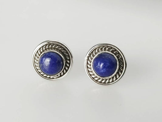Lapis Lazuli Studs, Blue Sterling Silver Stud Earrings, Bohemian Earrings, Taurus, Libra, Sagittarius, Capricorn, December Gift Australia, Zorbajewellers