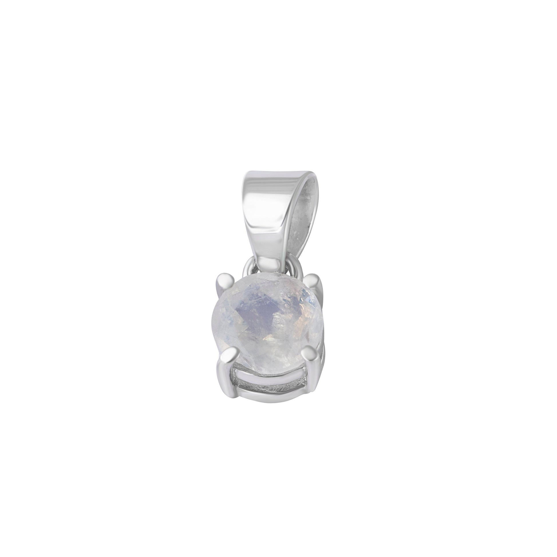 Minimalist moonstone gemstone prong set pendant, simple white gem sterling silver dainty pendant, Cancer Zodiac June Birthstone, Australia, Zorbajewellers