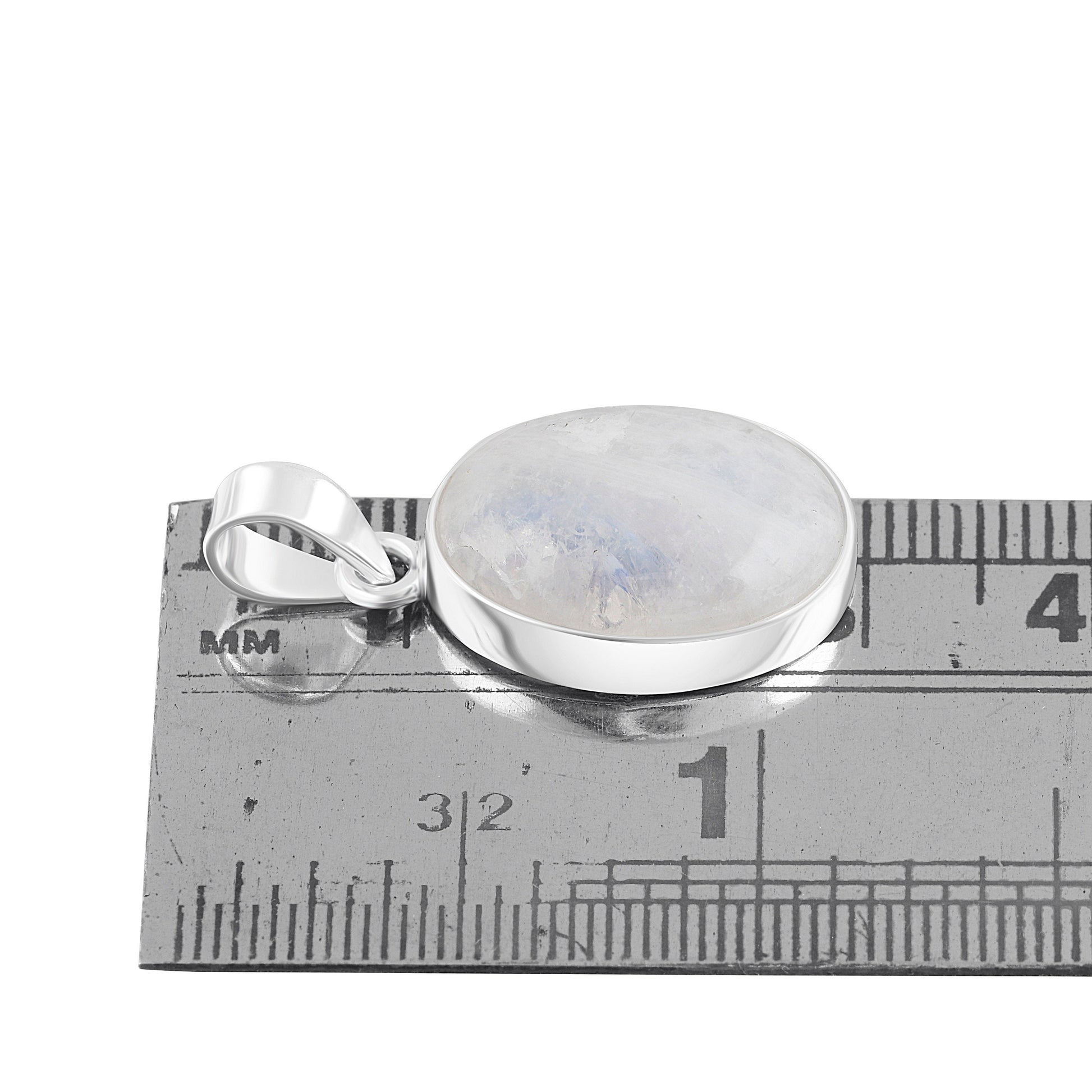 Medium moonstone (white) gemstone oval cut Solid Sterling Silver Minimalist necklace pendant, Cancer Zodiac July Birthstone, Australia, Zorbajewellers