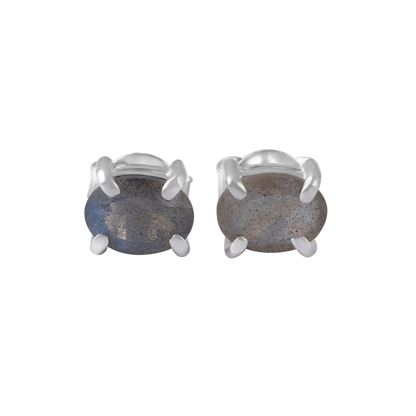 Genuine LABRADORITE Gems 925 Sterling SILVER Prong Stud Earrings, BIG Oval Shaped Labradorite Cut stone Solid 925 Silver Earrings, Australia, Zorbajewellers