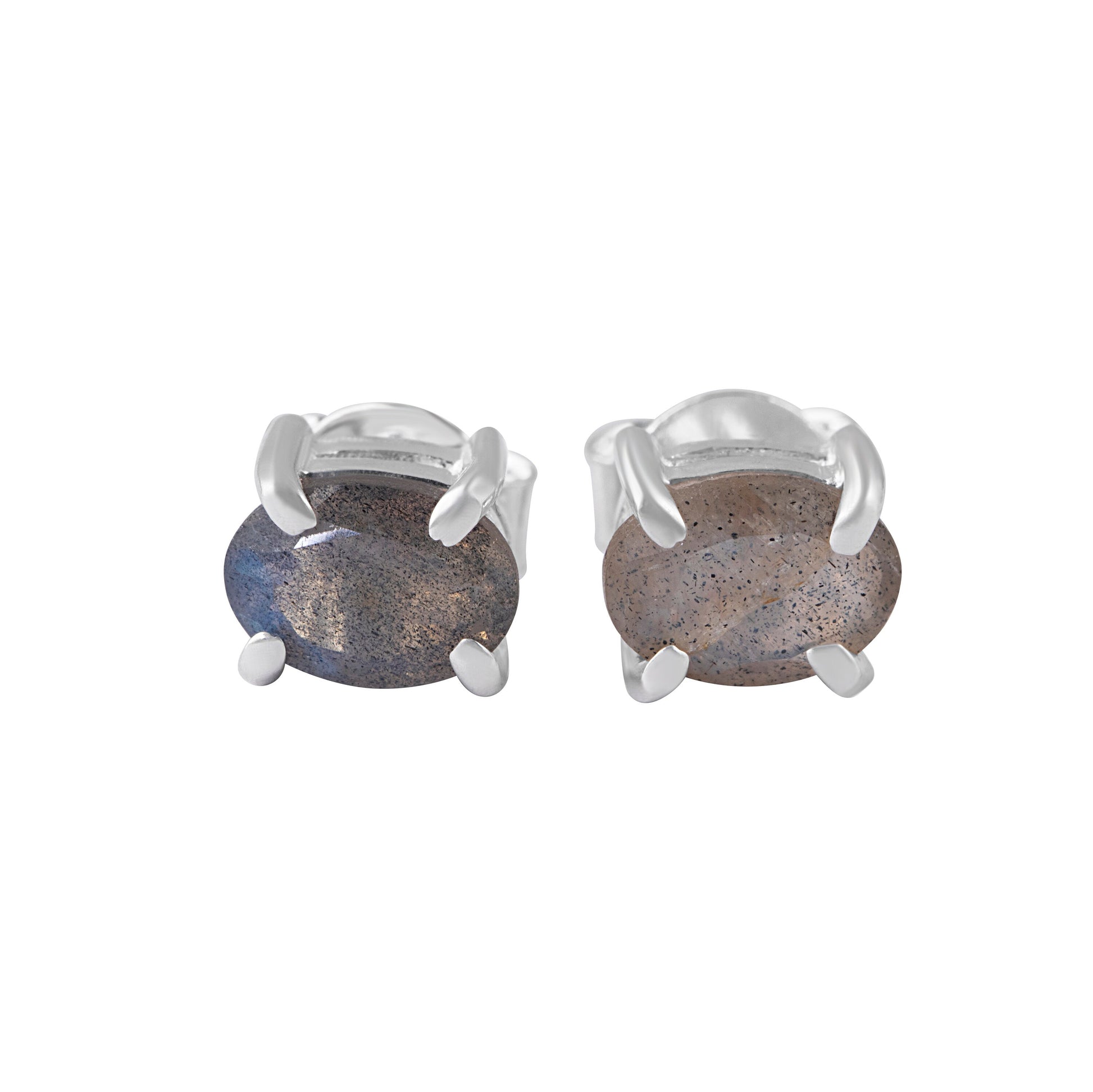 Genuine LABRADORITE Gems 925 Sterling SILVER Prong Stud Earrings, BIG Oval Shaped Labradorite Cut stone Solid 925 Silver Earrings, Australia, Zorbajewellers