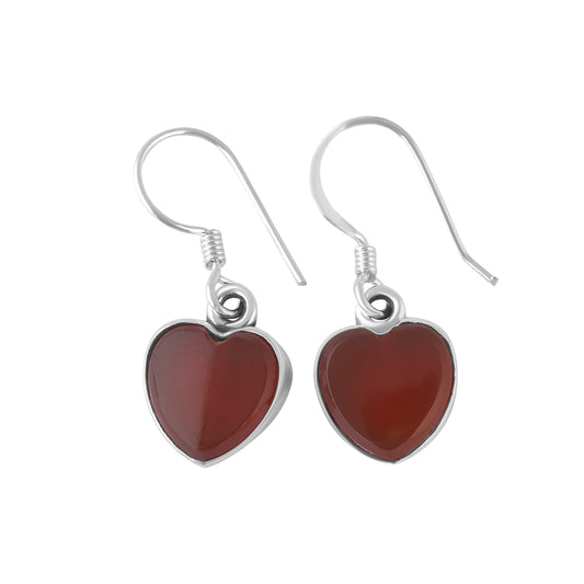 ORANGE CARNELIAN Gems Solid Sterling SILVER Minimalist Earrings, Heart shaped earring, August Birthstone Virgo Zodiac Gift, Australia, Zorbajewellers