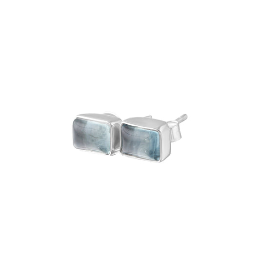 Genuine GREEN APATITE Gems Solid 925 Sterling SILVER Minimalist Rectangle Stud Earrings, Apatite Silver Stud, May Birthstone Gift, Australia, Zorbajewellers