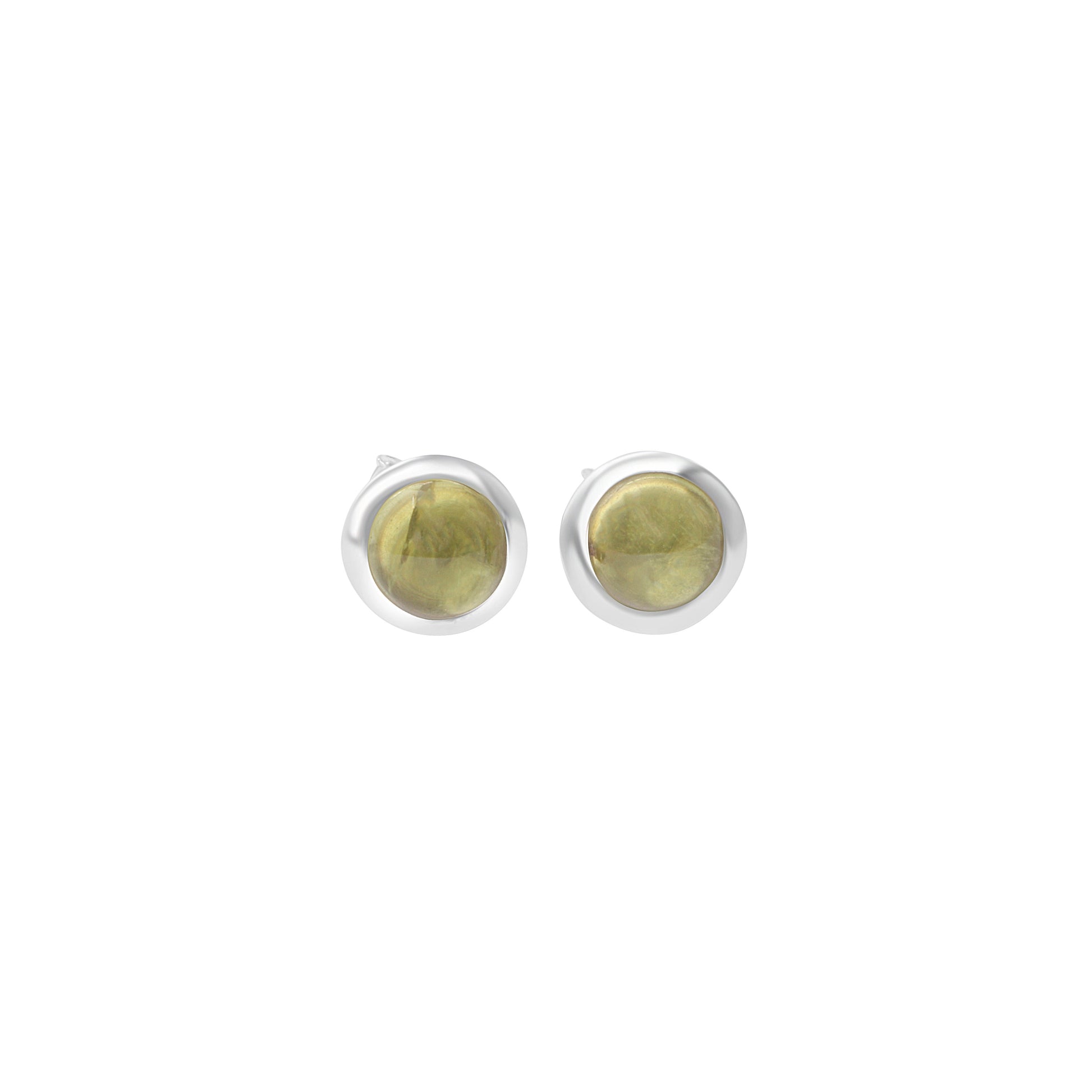 Genuine PERIDOT Gems Solid 925 Sterling SILVER Minimalist Round Stud Earrings, Olive Green Beautifully Cut Peridot Earrings, Australia, Zorbajewellers