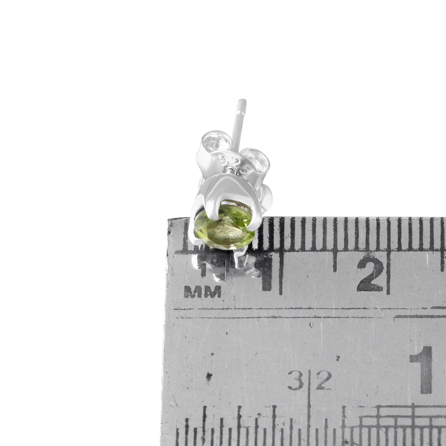 Genuine Peridot Gemstone Solid 925 Sterling Silver Stud Earrings, Lime/Olive Green Prong Set Round Minimalist, August Leo Gift, Australia, Zorbajewellers
