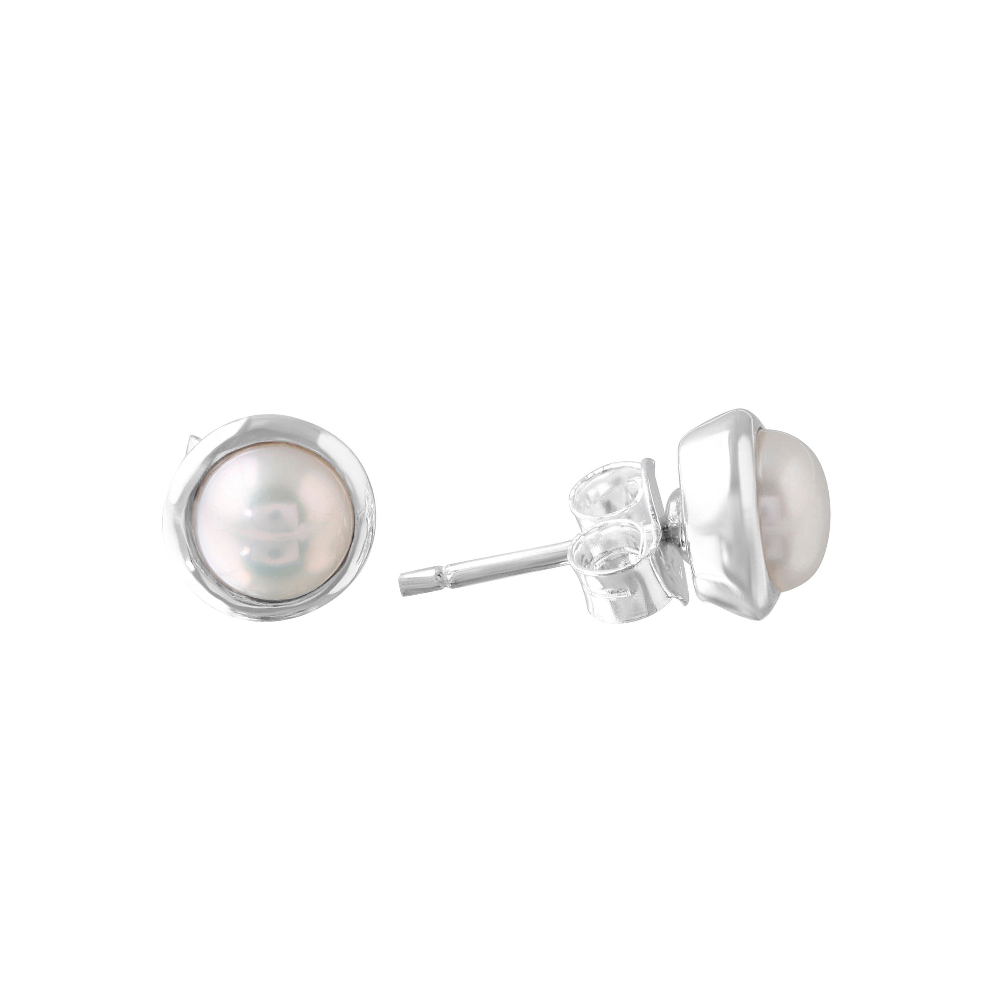 White Pearl Sterling Silver Stud Earrings, Genuine white pearl solid 925 sterling silver stud earrings, pearl studs, pearl earring Australia, Zorbajewellers