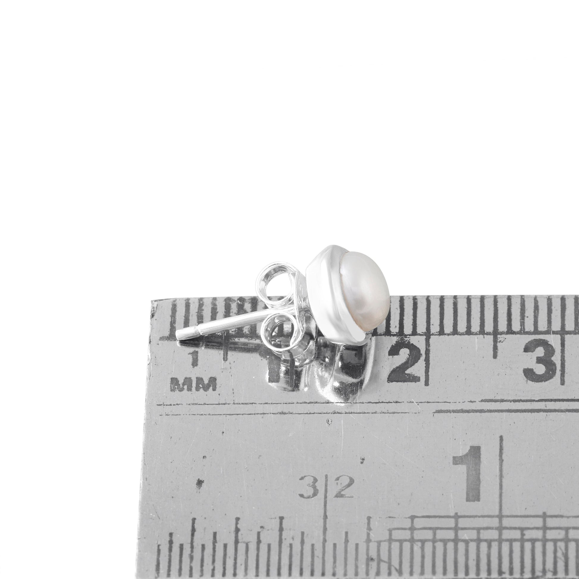 White Pearl Sterling Silver Stud Earrings, Genuine white pearl solid 925 sterling silver stud earrings, pearl studs, pearl earring Australia, Zorbajewellers