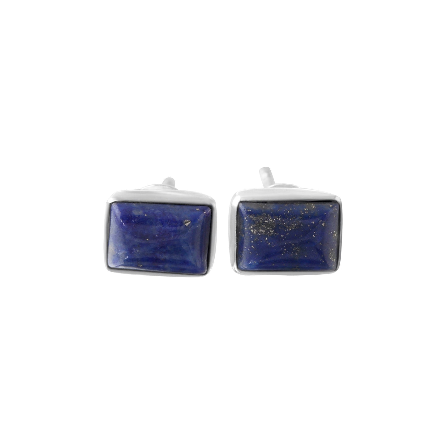 Rectangle blue lapis lazuli gems 925 Silver Minimalist stud Earrings, Simple everyday blue studs , sterling silver stud earrings, Australia, Zorbajewellers