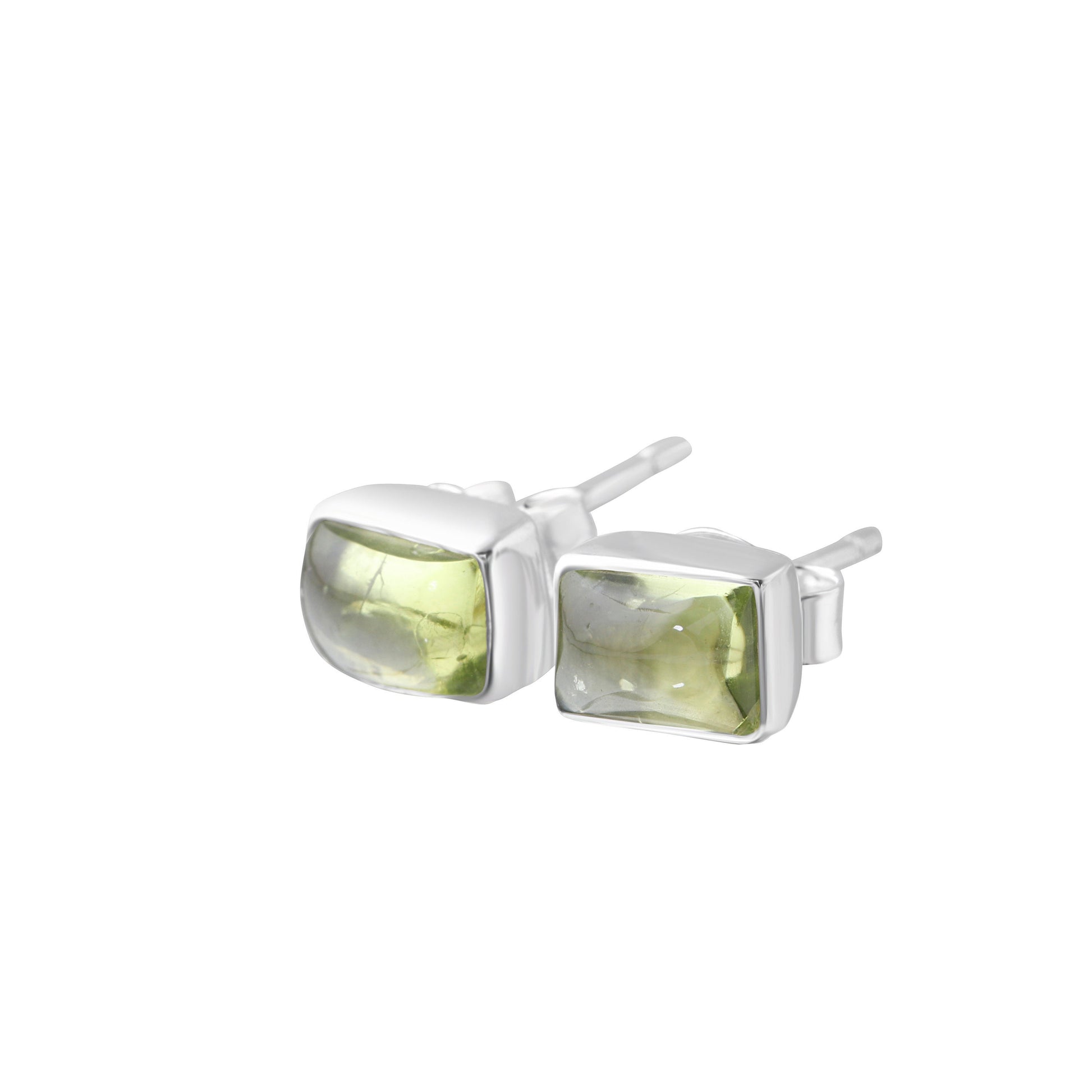 Genuine PERIDOT Gems Solid 925 Sterling SILVER Minimalist Rectangle Stud Earrings, Olive Green Beautifully Cut Peridot Earrings, Australia, Zorbajewellers