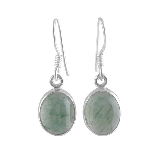 Genuine GREEN AVENTURINE Gems Solid 925 Sterling SILVER Minimalist Oval Earrings, August Birthstone, Libra Zodiac, Australia, Zorbajewellers