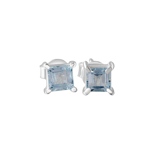 Genuine Blue TOPAZ Beautifully Cut Gems 925 SILVER Prong Set Stud Earrings, Sagittarius Zodiac December Birthstone Simple Studs, Australia, Zorbajewellers