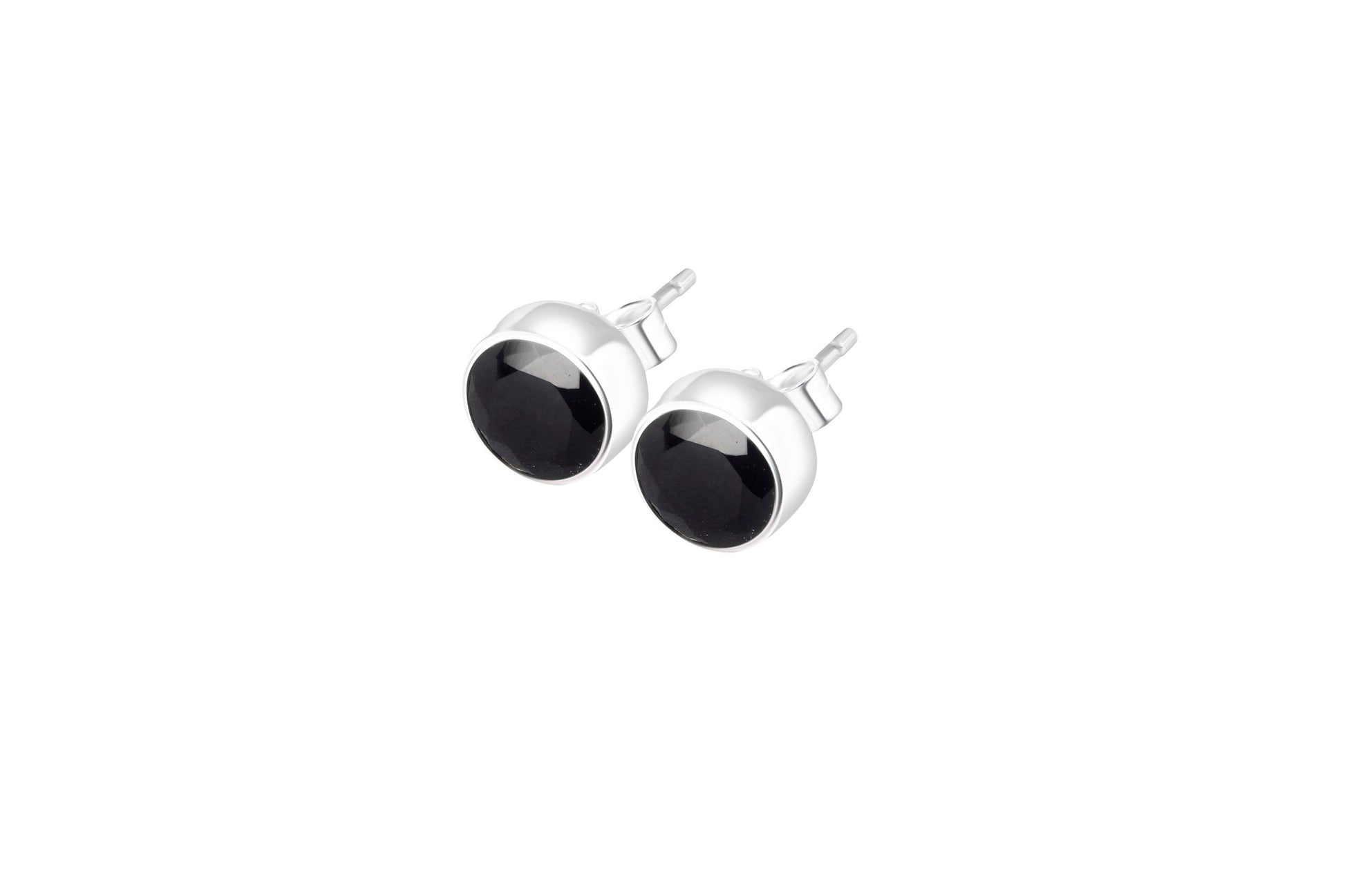 Beautifully Cut Black Onyx Gemstones Solid 925 Sterling Silver Stud Earrings, black onyx studs, classy black stud earrings, Australia, Zorbajewellers