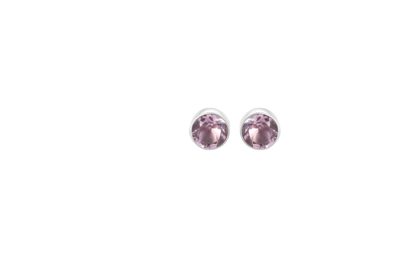 Round AMETHYST Gems SOLID 925 Sterling Silver Stud Earrings, Simple purple stud earrings, Aquarius Zodiac February Birthstone, Australia, Zorbajewellers