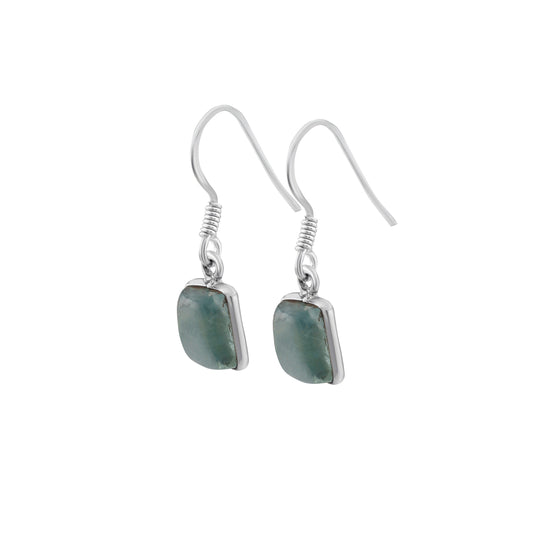 Genuine GREEN APATITE Gems Solid 925 Sterling SILVER Minimalist Earrings, Green Sterling Silver Earrings, May Birthstone Gift, Australia, Zorbajewellers