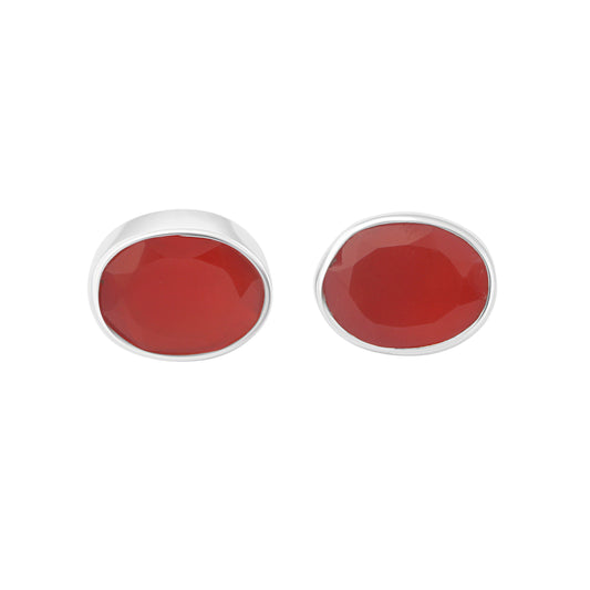 CARNELIAN Gemstones Solid 925 SILVER Minimalist Stud Earrings, Orange Sterling Silver Stud, August Birthstone Virgo Zodiac Gift, Australia, Zorbajewellers