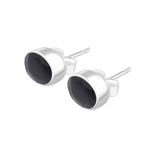 Genuine black onyx gemstones solid 925 sterling silver stud earrings, black onyx silver stud earrings, black onyx studs, Australia, Zorbajewellers