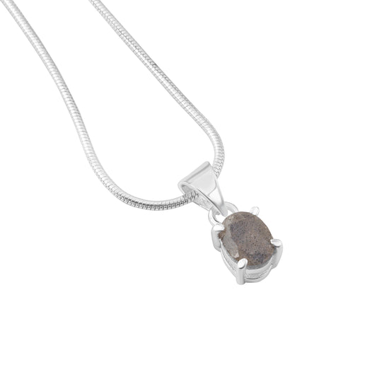 Genuine Labradorite Gemstone Solid 925 Sterling Silver Prong set Oval Minimalist pendant, Gemini & Sagittarius Zodiac Gift, Australia, Zorbajewellers