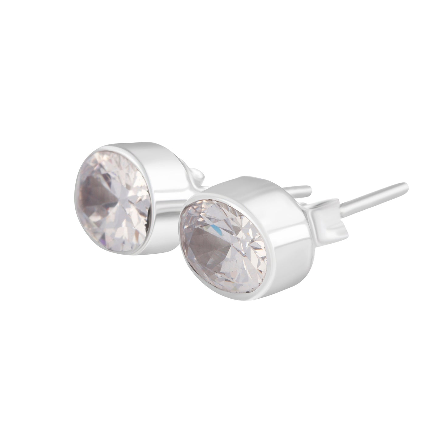 Sparkling Cubic Zirconia Sterling Silver Minimalist Style Oval Stud Earrings, SOLID 925 Silver CZ Earrings, Women/Men Earrings, Australia, Zorbajewellers