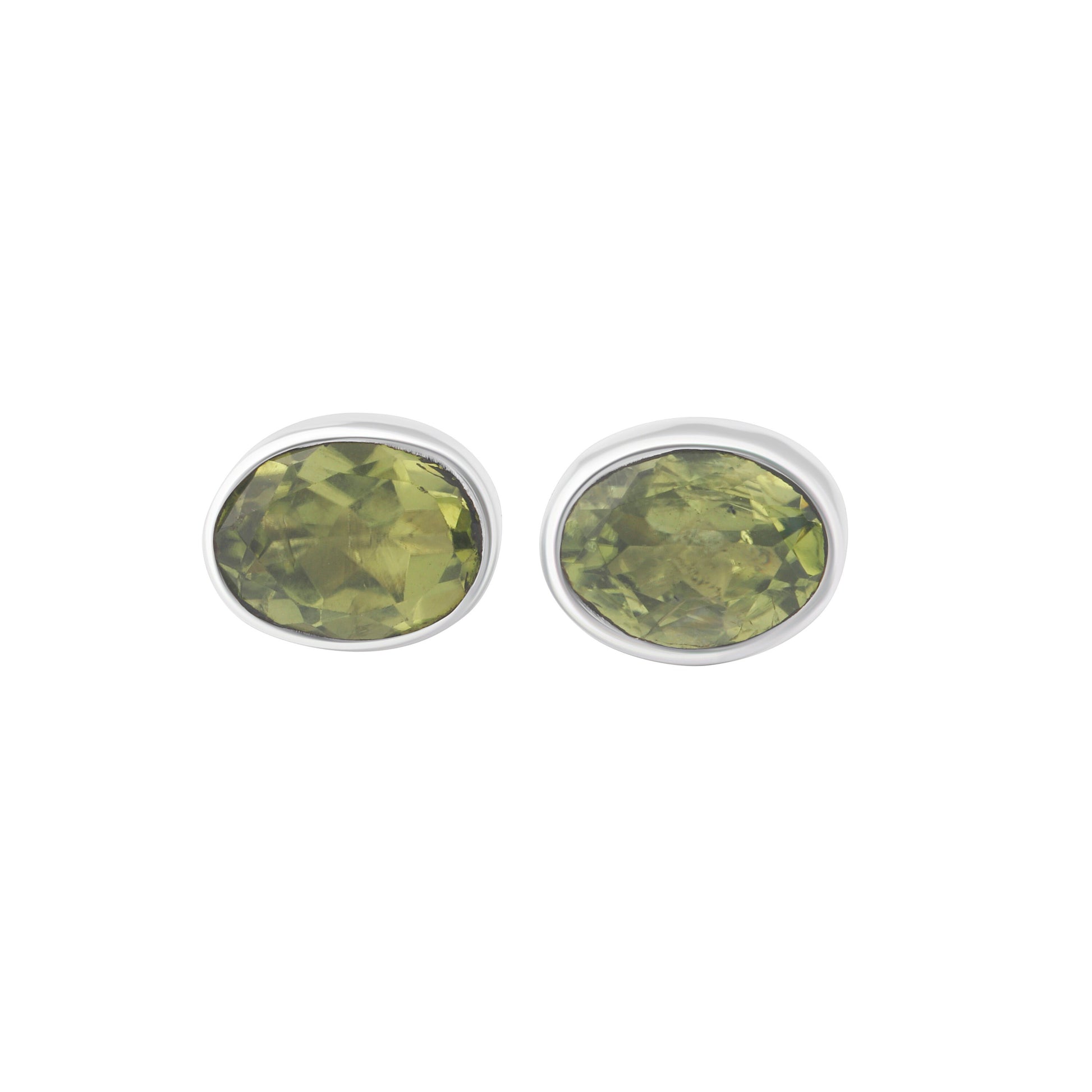 Genuine PERIDOT Gems Solid 925 Sterling SILVER Minimalist Oval Stud Earrings, Olive Green Beautifully Cut Peridot Stud Earrings, Australia, Zorbajewellers