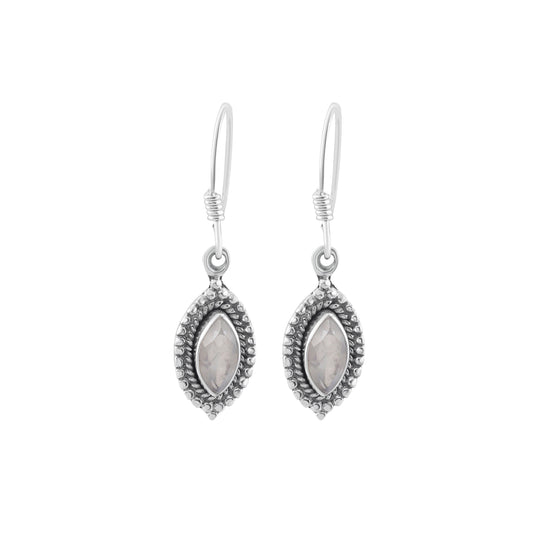 Genuine marquise shaped MOONSTONE Gemstones Oxidized Silver Earrings, 925 SILVER earrings, Cancer Zodiac July birthstone gift, Australia, Zorbajewellers