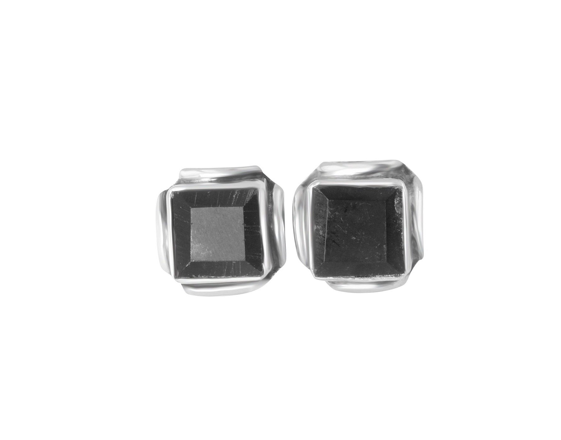 Genuine Black ONYX Gems Solid 925 Oxidized SILVER Filigree Square Stud Earrings, Black Stud, Leo Zodiac December Birthstone, Australia, Zorbajewellers
