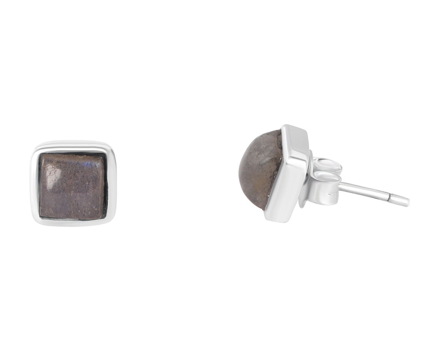 Genuine LABRADORITE Gems Solid 925 SILVER Square Unisex Stud Earrings, Square Labradorite stone Solid 925 Silver Earrings, Australia, Zorbajewellers
