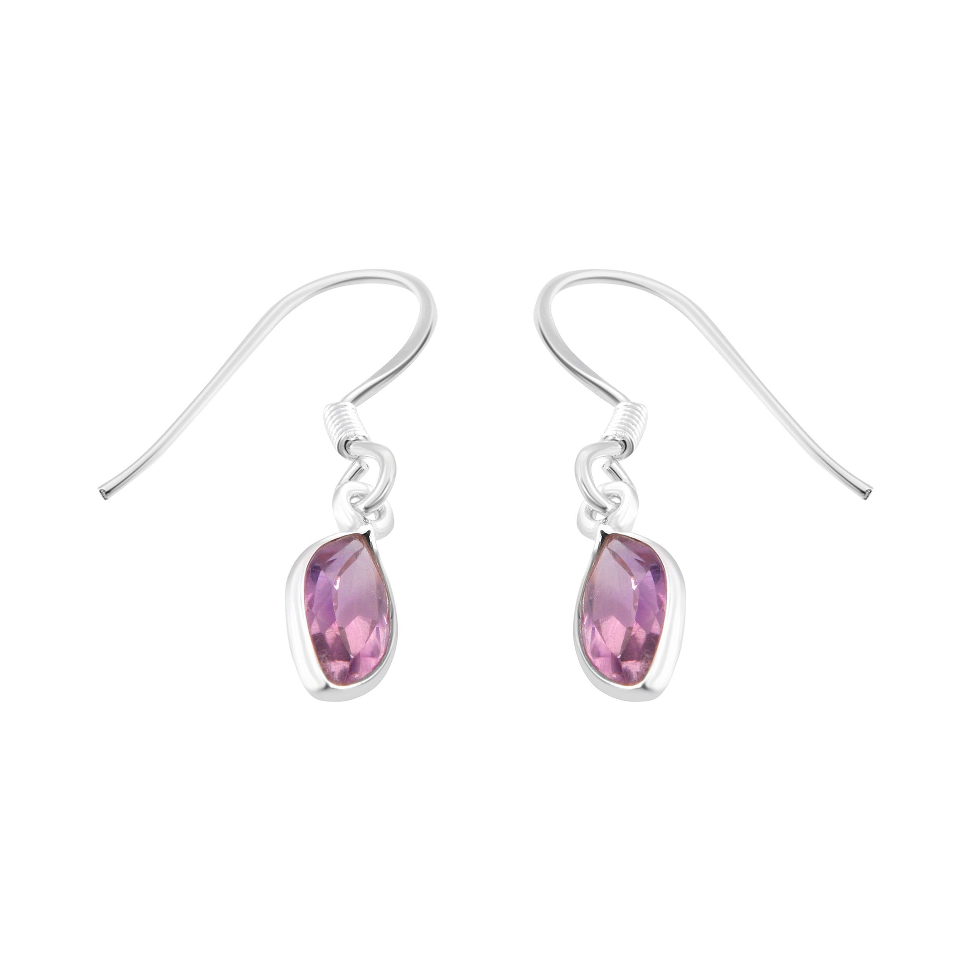 Marquise shaped AMETHYST Gems SOLID 925 SILVER Minimalist earrings, leaf-shaped purple earrings, Aquarius Zodiac birthstone gift, Australia, Zorbajewellers