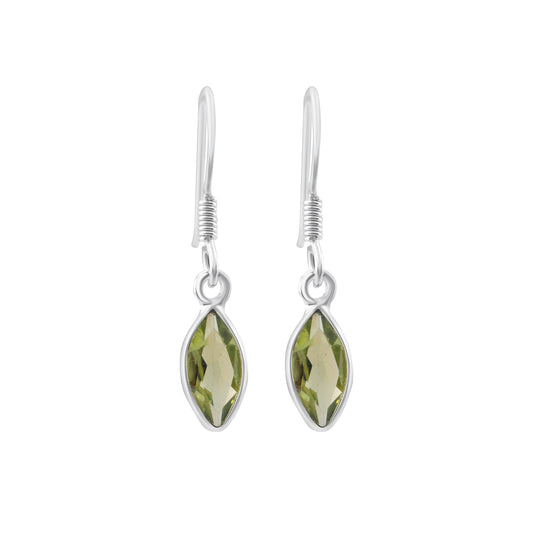 Genuine PERIDOT Gemstones Solid 925 Sterling SILVER Minimalist leaf shape Earrings, Olive Green Beautifully Cut Peridot Earring, Australia, Zorbajewellers