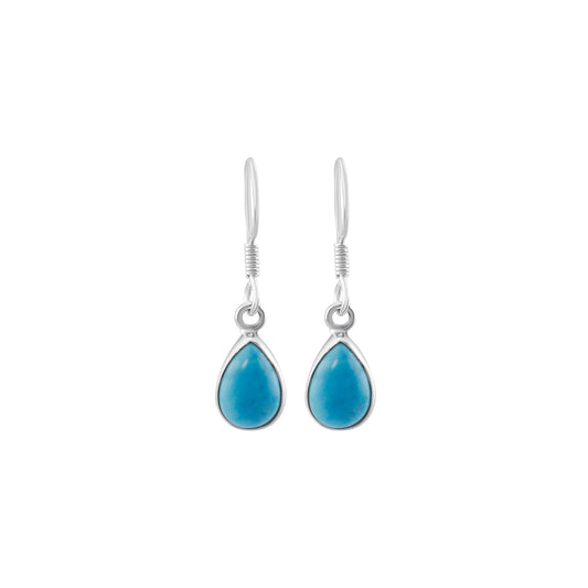 Leaf shaped Turquoise Minimalist Dangle & drop earrings, Gemstone Sterling Silver Earrings, Sagittarius Birthstone, green earring, Australia, Zorbajewellers