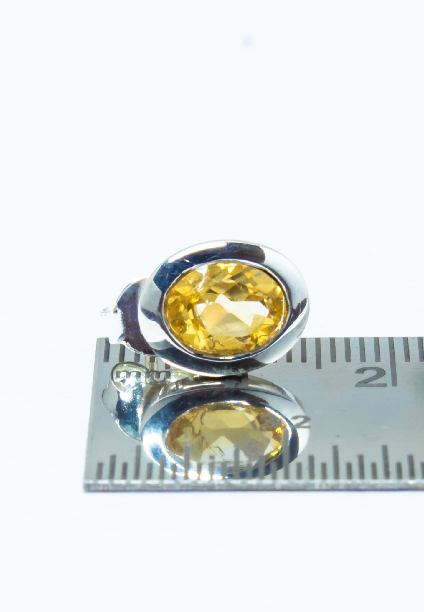 Genuine Citrine Oval Shaped Minimalistic Cut-Stone 925 Silver Solid Stud Earrings, Stud Earrings, Cancer Zodiac Birthstone, Australia, Zorbajewellers