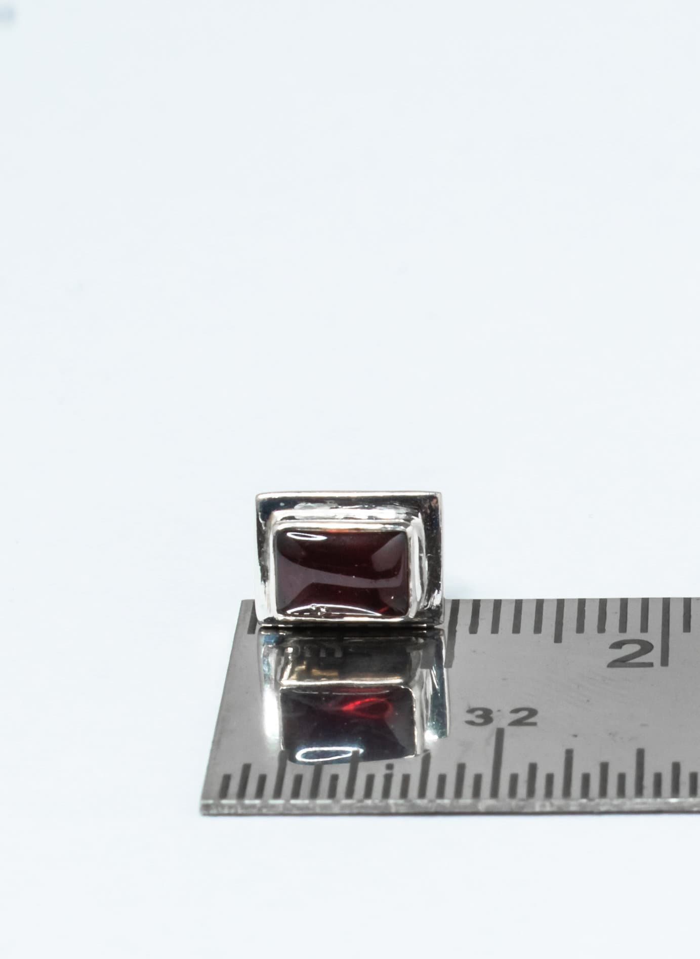 Genuine Red GARNET Gems 925 Silver Rectangle Simple Stud Earrings, Garnet Stud Earrings, Capricorn Zodiac January Birthstone, Australia, Zorbajewellers