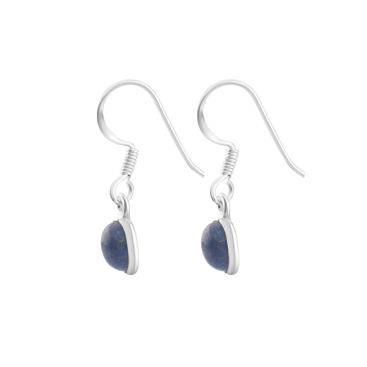 LAPIS LAZULI Gems Solid 925 SILVER Minimalist Earrings, Round Blue Gems, December birthstone, Sagittarius, Capricorn gift, Australia, Zorbajewellers