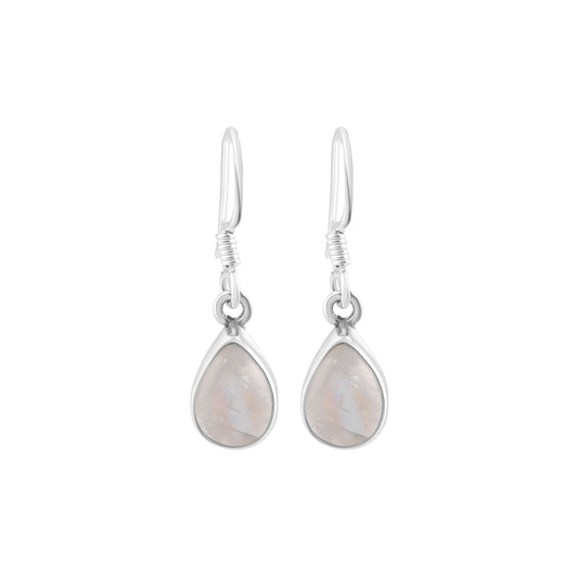 Genuine Pear Shaped MOONSTONE Gems Silver Earrings, 925 Sterling SILVER Earrings, Cancer Zodiac July Birthstone Gift, Australia, Zorbajewellers