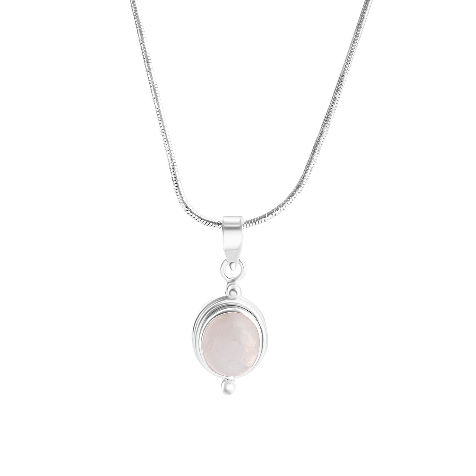 White Moonstone Gemstone Oval Shaped Solid Sterling Silver Minimalist Necklace Pendant, Cancer Zodiac Birthstone, Australia, Zorbajewellers