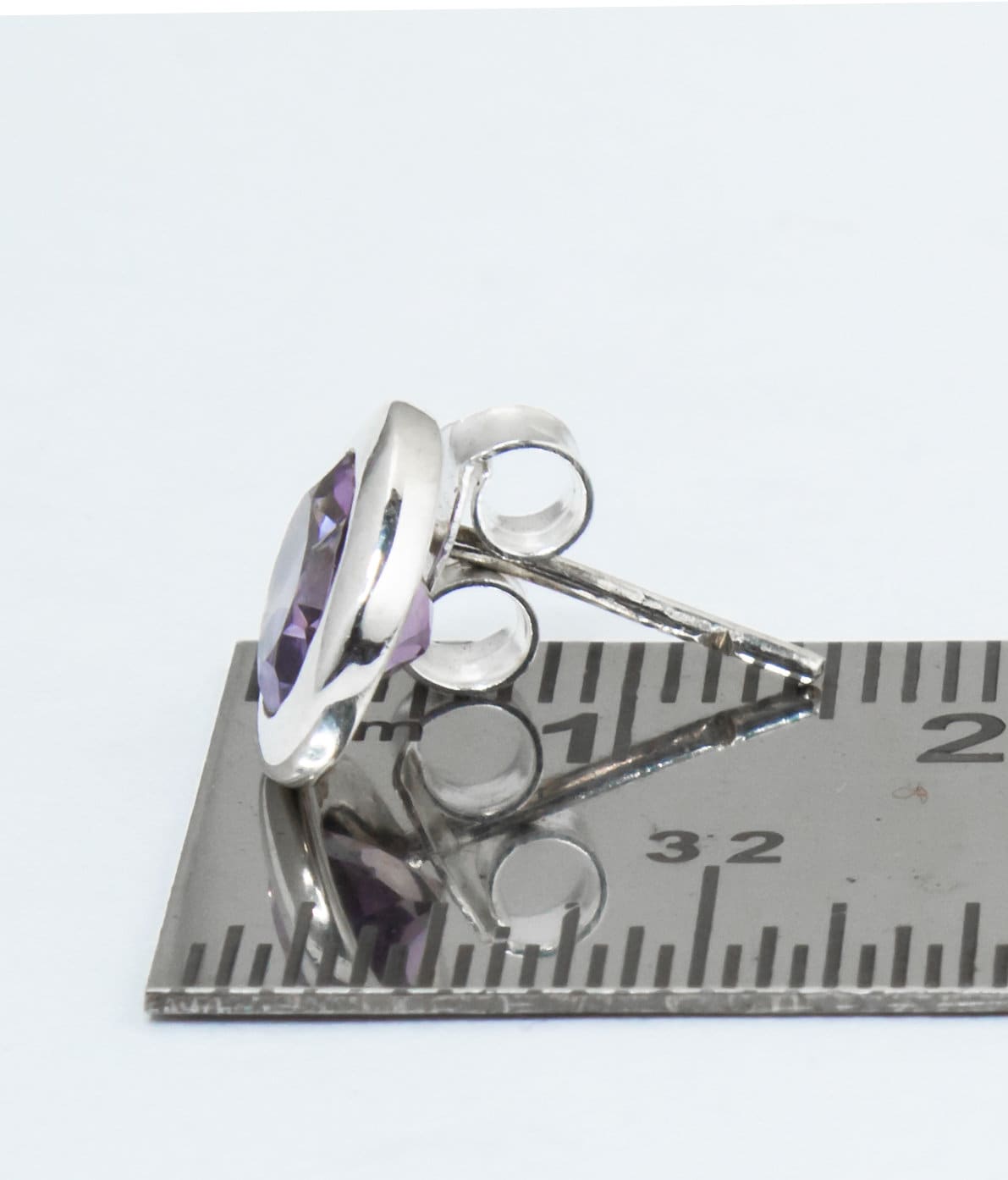 Oval AMETHYST Gemstone Solid 925 Sterling Silver Stud Earrings, Minimalistic Purple Stud Earrings, Aquarius Zodiac Birthstone, Australia, Zorbajewellers