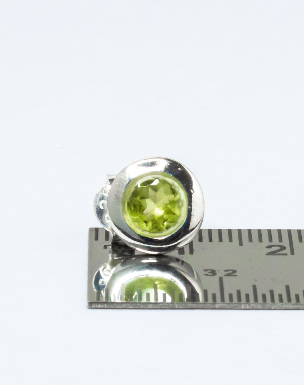 Genuine PERIDOT Gemstones Solid 925 SILVER Simple Round Shaped Stud Earrings, Olive Green Peridot Stud Earrings, Australia, Zorbajewellers