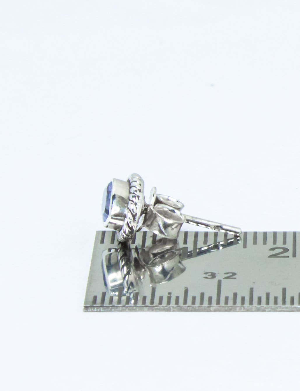 Genuine Iolite Leaf Shaped Gems Solid 925 Oxidized SILVER Stud Earrings, Sagittarius & Taurus Zodiac, September Birthstone, Australia, Zorbajewellers
