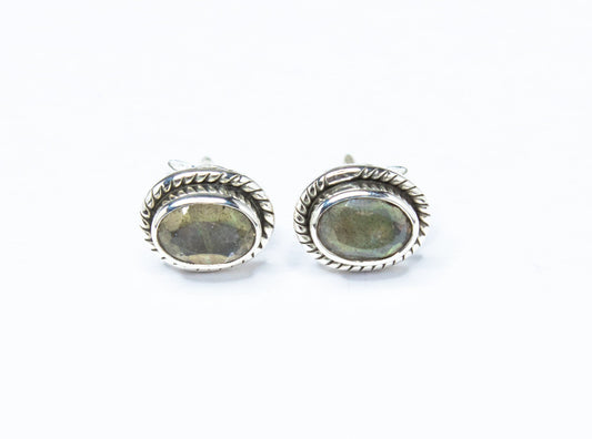 Oval Shaped LABRADORITE Gemstones Bohemian Stud Earrings, Simple LABRADORITE Gemstones Solid Stud Earrings, Australia, Zorbajewellers