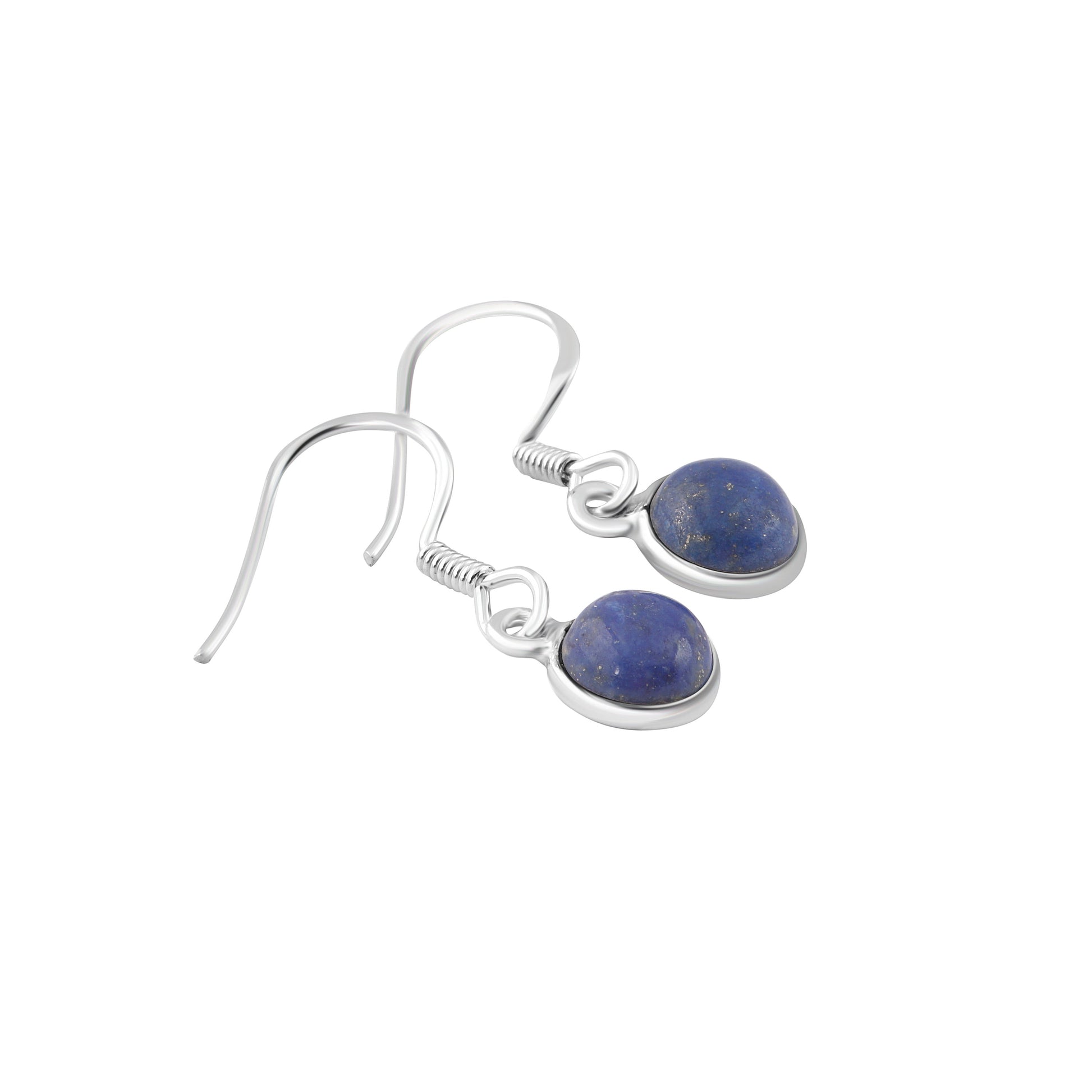 LAPIS LAZULI Gems Solid 925 SILVER Minimalist Earrings, Round Blue Gems, December birthstone, Sagittarius, Capricorn gift, Australia, Zorbajewellers